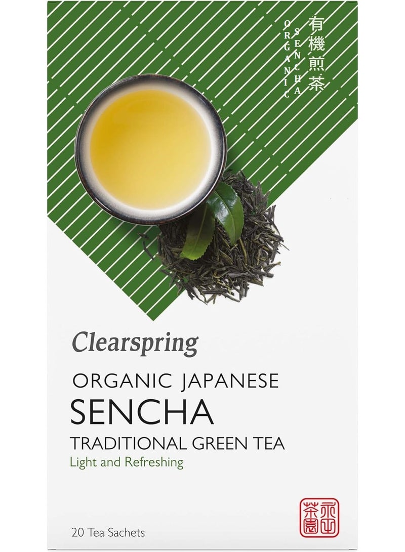Clearspring Organic Japanese Sencha Traditional Green Tea 20 Sachets - Image 1