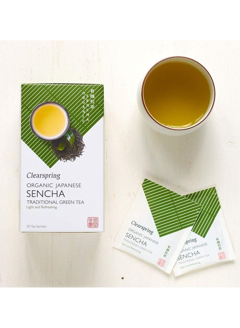 Clearspring Organic Japanese Sencha Traditional Green Tea 20 Sachets - Image 3