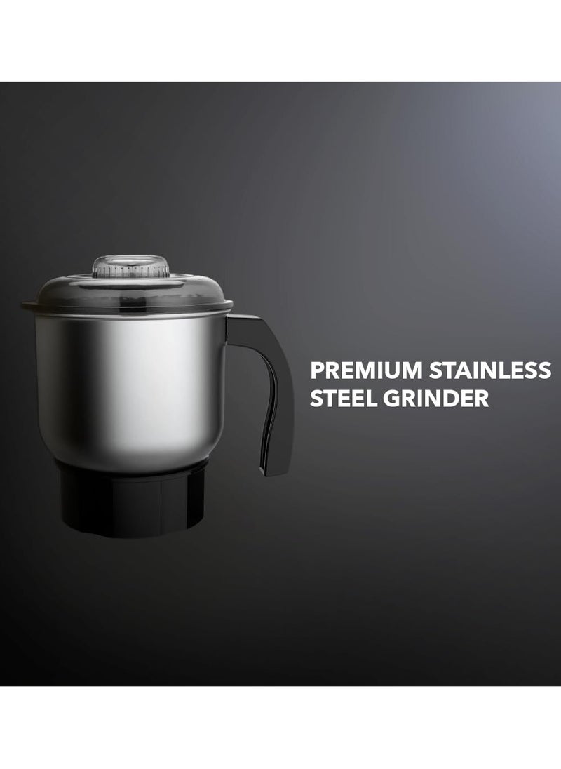 CARRERA 3-in-1 Powerful Blender 600W with 1.5L Blending Jar, Staineless Steel Blades & Copper Motor, Knob Control & LED Dislay, Perfect for Mixing, Grinding and Blending, Grey- CRR567, 2 Year Warranty