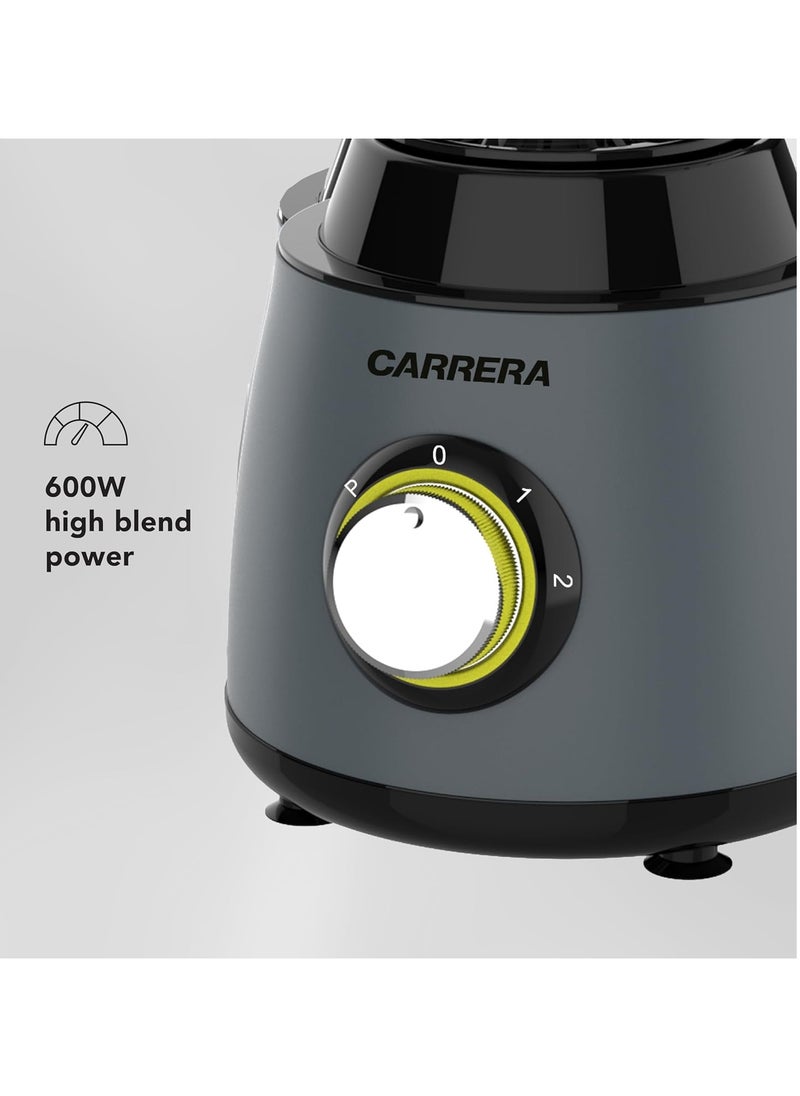 Carrera - CARRERA 3-in-1 Blender No 567– 600W Power, 1.5L Capacity, SS304 Blades, Copper Motor, 2-Speed Control with Pulse, Medium & Small Grinder, Overheat Protection - Image 1