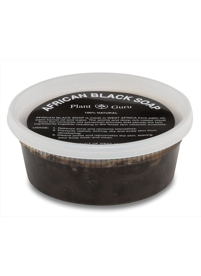 Plant Guru - African Black Soap Paste 8 oz. 100% Raw Pure Natural From Ghana. Acne Treatment, Aids Against Eczema & Psoriasis, Dry Skin, Scars and Dark Spots. Great For Pimples, Blackhead, Face & Body Wash. - Image 1