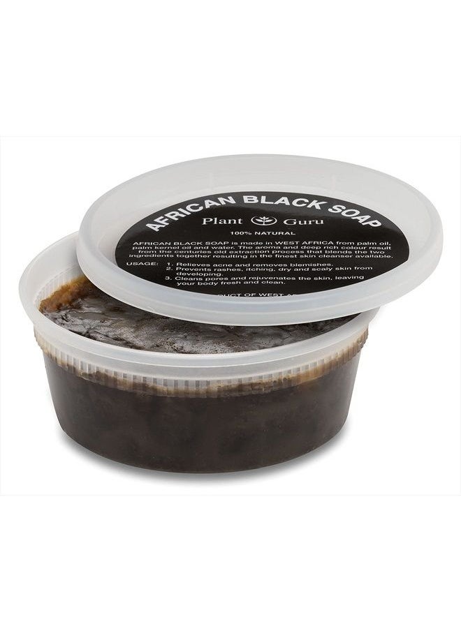Plant Guru - African Black Soap Paste 8 oz. 100% Raw Pure Natural From Ghana. Acne Treatment, Aids Against Eczema & Psoriasis, Dry Skin, Scars and Dark Spots. Great For Pimples, Blackhead, Face & Body Wash. - Image 1