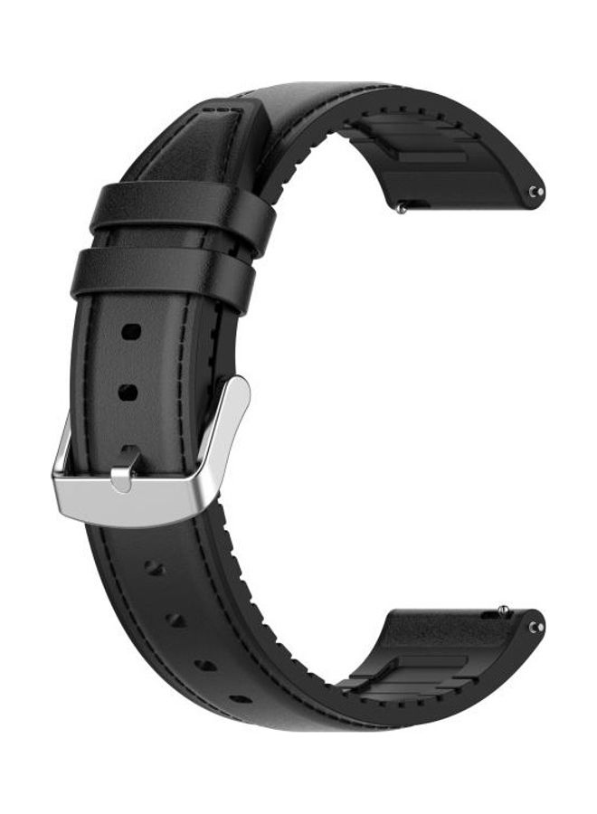 NIBEMINENT Silicone Leather Replacement Strap Watchband for Samsung Galaxy Watch 3 45mm Black - Image 1