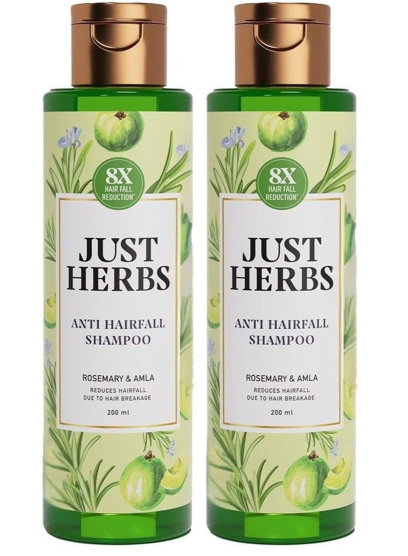 Just Herbs Anti hair fall shampoo Rosemary & Amla 200ml*2 - Image 1