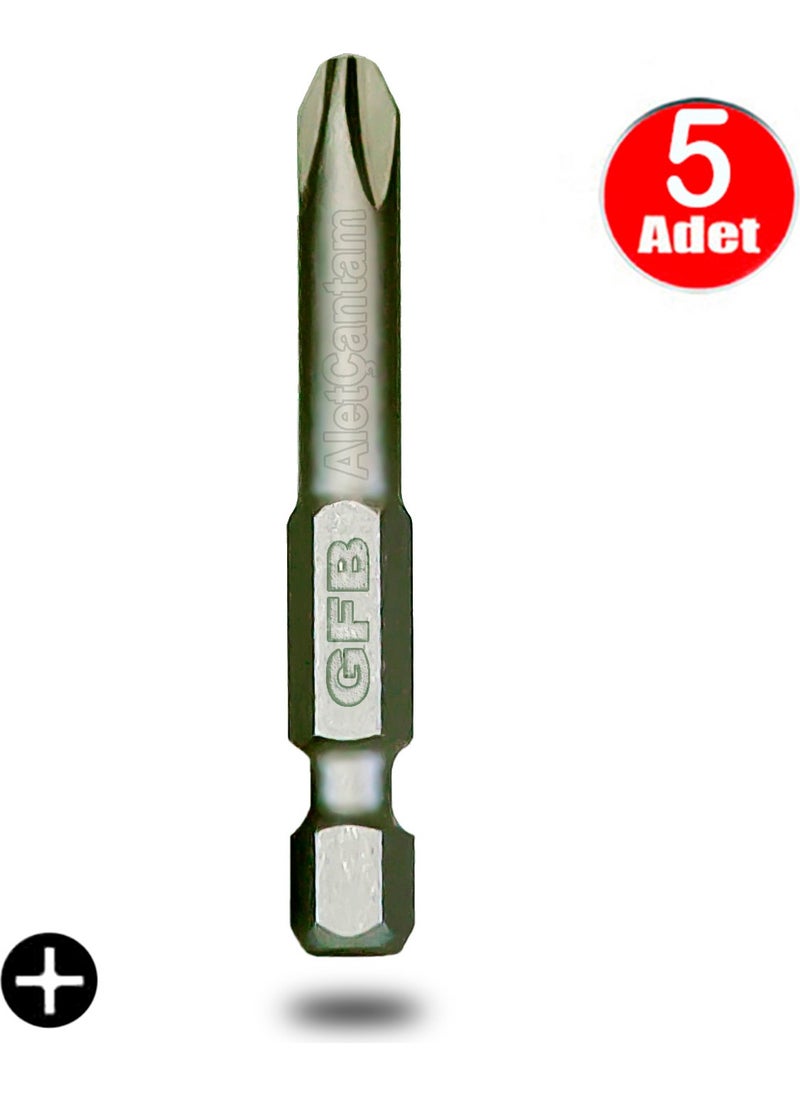 Alet Çantam My Tool Bag Gfb Bits Phillips Screwdriver Drill Bit Ph3 x 50 mm - 5 Pcs 