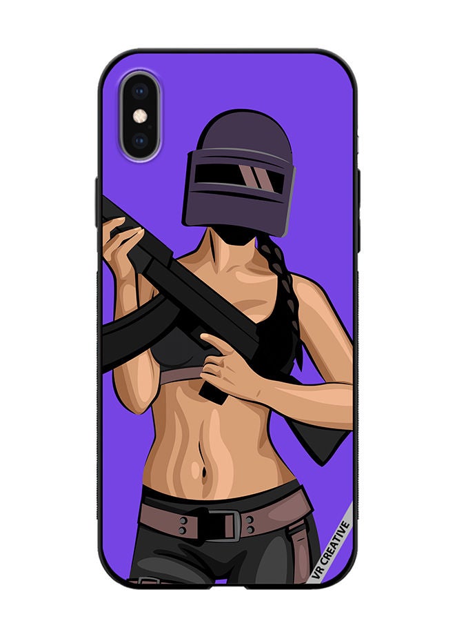 VR CREATIVE Protective Case Cover For Apple iPhone XS Max Pubg Character With A Gun Design Multicolour - Image 1