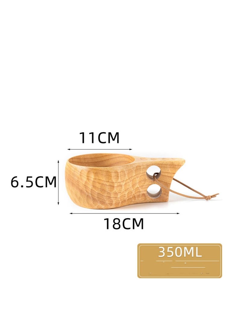 Loquat Natural Rubber Wood Wood Coffee Cup 350ML 