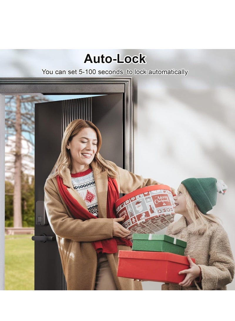 قفل باب دخول بدون مفتاح - أقفال أبواب ببصمة الإصبع مع التحكم في التطبيق - مزلاج ذكي للأبواب الأمامية - أمان بيومتري، قفل تلقائي بلمسة واحدة، مقاوم للماء IP54، سهل التركيب - Image 2