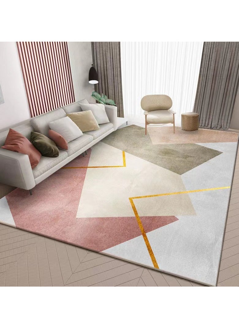 Velvet Area Rug Minimalist Thickened Washable Large Carpet Soft Cartoon Style Anti-slip Big Rugs for Living Room Bedroom 160*230cm