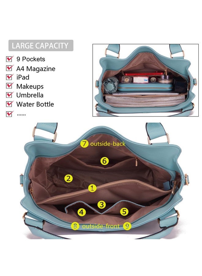 سوبر ويلتون مجموعة حقائب يد نسائية من سوبرويلتون، حقيبة كتف كبيرة، حقيبة كروس بودي من جلد البولي يوريثان، مجموعة من 4 قطع - Image 4