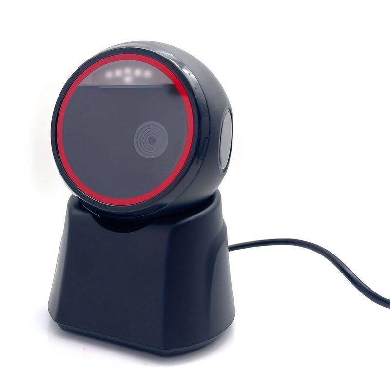 Desktop 1D 2D QR Barcode Scanner Omnidirectional Hands Free Automatic USB Reader Mobile Phone Screen Capture With Image Sensing Black - Image 1