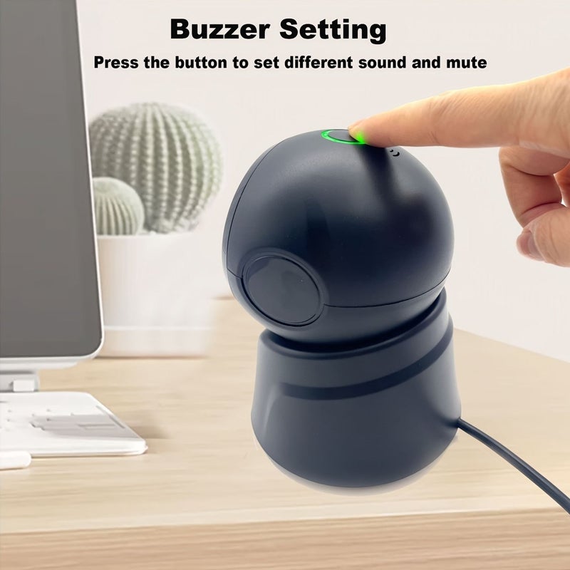 Desktop 1D 2D QR Barcode Scanner Omnidirectional Hands Free Automatic USB Reader Mobile Phone Screen Capture With Image Sensing Black - Image 4