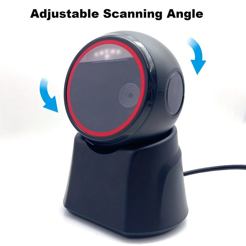 Desktop 1D 2D QR Barcode Scanner Omnidirectional Hands Free Automatic USB Reader Mobile Phone Screen Capture With Image Sensing Black - Image 5