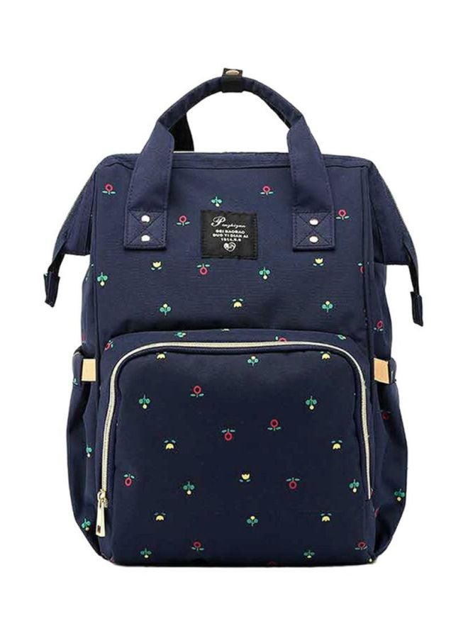 2-Piece Floral Printed Backpack Set Navy/Red/Green - Image 2