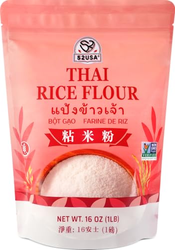 52USA Thai Rice Flour 16 Ounce (Basic), 1 Pound (Pack of 1), Rice Flour for Baking or Cooking, Product of THAILAND, All Natural White Rice Flour, Vegan - Image 1