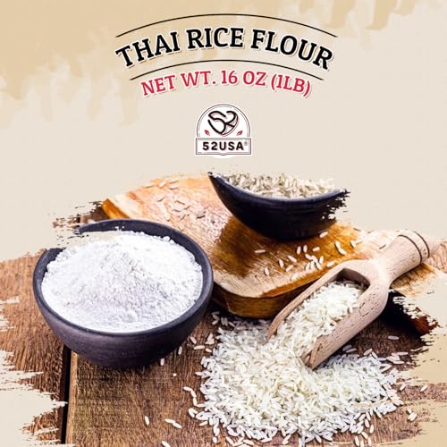 52USA Thai Rice Flour 16 Ounce (Basic), 1 Pound (Pack of 1), Rice Flour for Baking or Cooking, Product of THAILAND, All Natural White Rice Flour, Vegan - Image 4