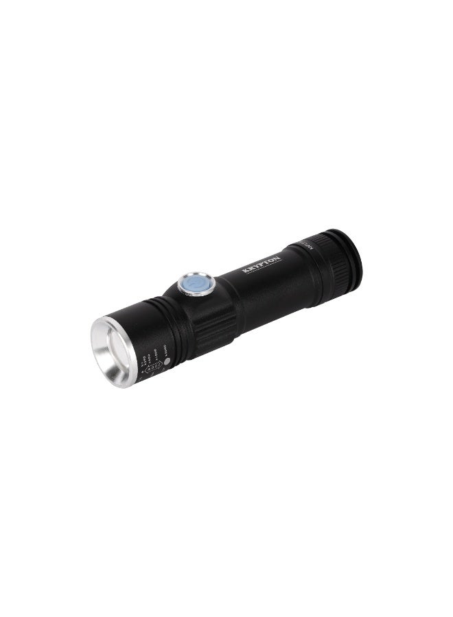 KRYPTON مصباح كريبتون القابل لإعادة الشحن LED KNFL5152 – مصباح محمول مدمج مع مفتاح جانبي، تصميم متين، للاستخدام الداخلي والخارجي، أسود - Image 5