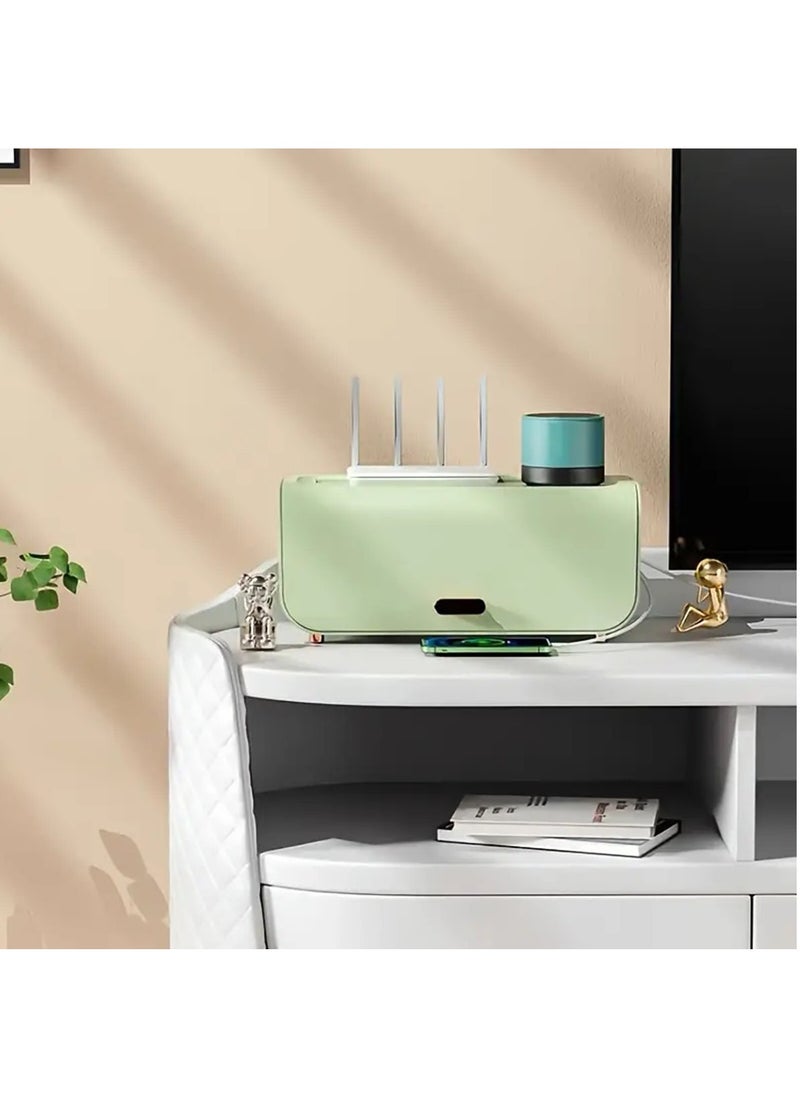 Hihonor Cable Management Box Cable Mess with Design Organize Cables Inside Box, for Home Office Organization, Convenient Detachable Structure (Green)  - Image 2