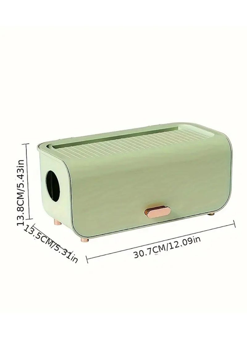 Hihonor Cable Management Box Cable Mess with Design Organize Cables Inside Box, for Home Office Organization, Convenient Detachable Structure (Green)  - Image 5