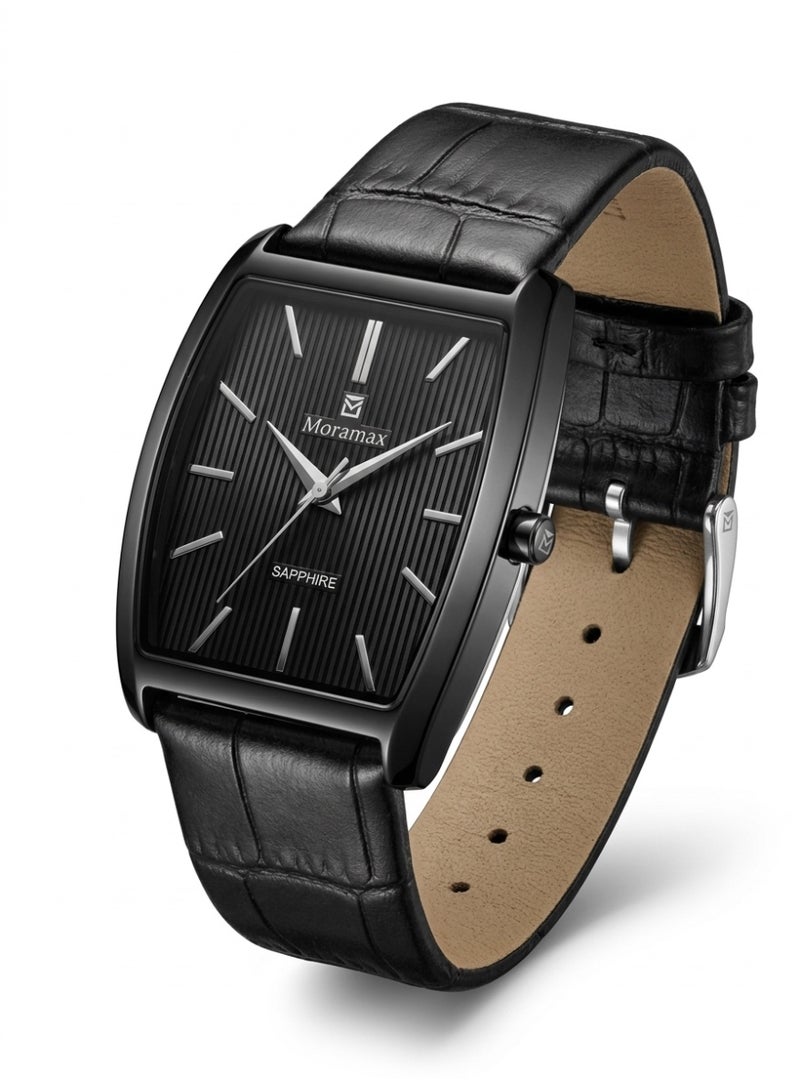 Moramax Men’s premium leather strap watch - Image 1