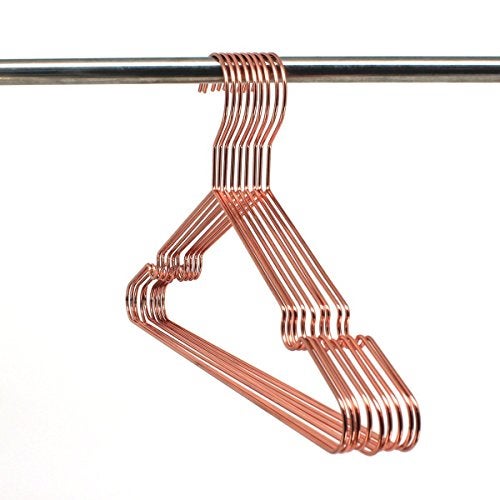 Koobay 10Pack Koobay 13" Children Rose Copper Gold Shiny Metal Wire Top Clothes Hangers for Shirts Coat Storage & Display - Image 3