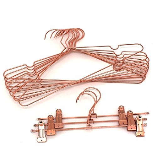 Koobay 10Pack Koobay 13" Children Rose Copper Gold Shiny Metal Wire Top Clothes Hangers for Shirts Coat Storage & Display - Image 4