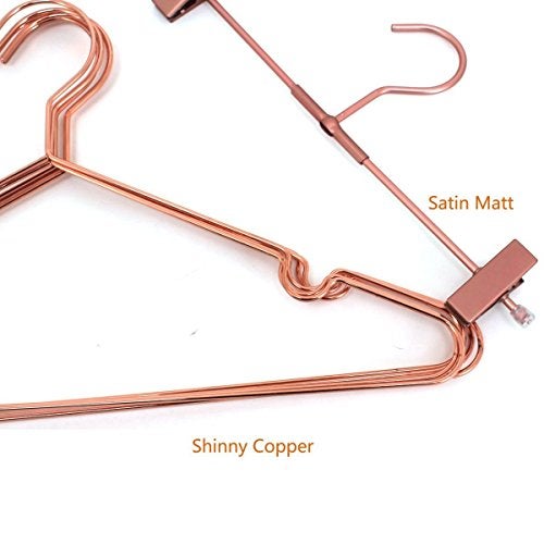 Koobay 10Pack Koobay 13" Children Rose Copper Gold Shiny Metal Wire Top Clothes Hangers for Shirts Coat Storage & Display - Image 5