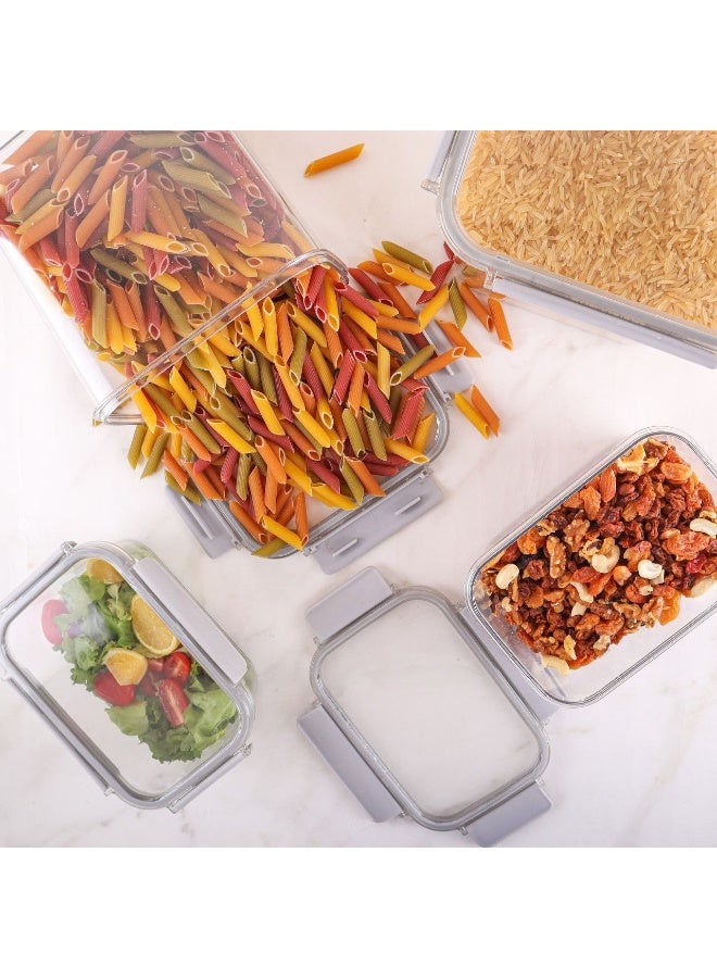 فينيكس علب تخزين بقوليات 6*1 جامبو مقاسات كبيره  اكريليك غير قابل للكسر غطاء كليبس - Image 1