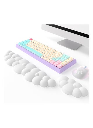 Keyboard Cloud Wrist Rest 2 Piece Set, High Density Memory Foam Keyboard Palm Rest, Ergonomic Keyboard Wrist Rest, Pain Relief, Office, Computer, Laptop, Gaming, Mouse Pad Rest (White) - pzsku/ZB95836CB24EF6566D7EDZ/45/_/1722243512/53efd64c-8727-4838-9b95-80927155ab86