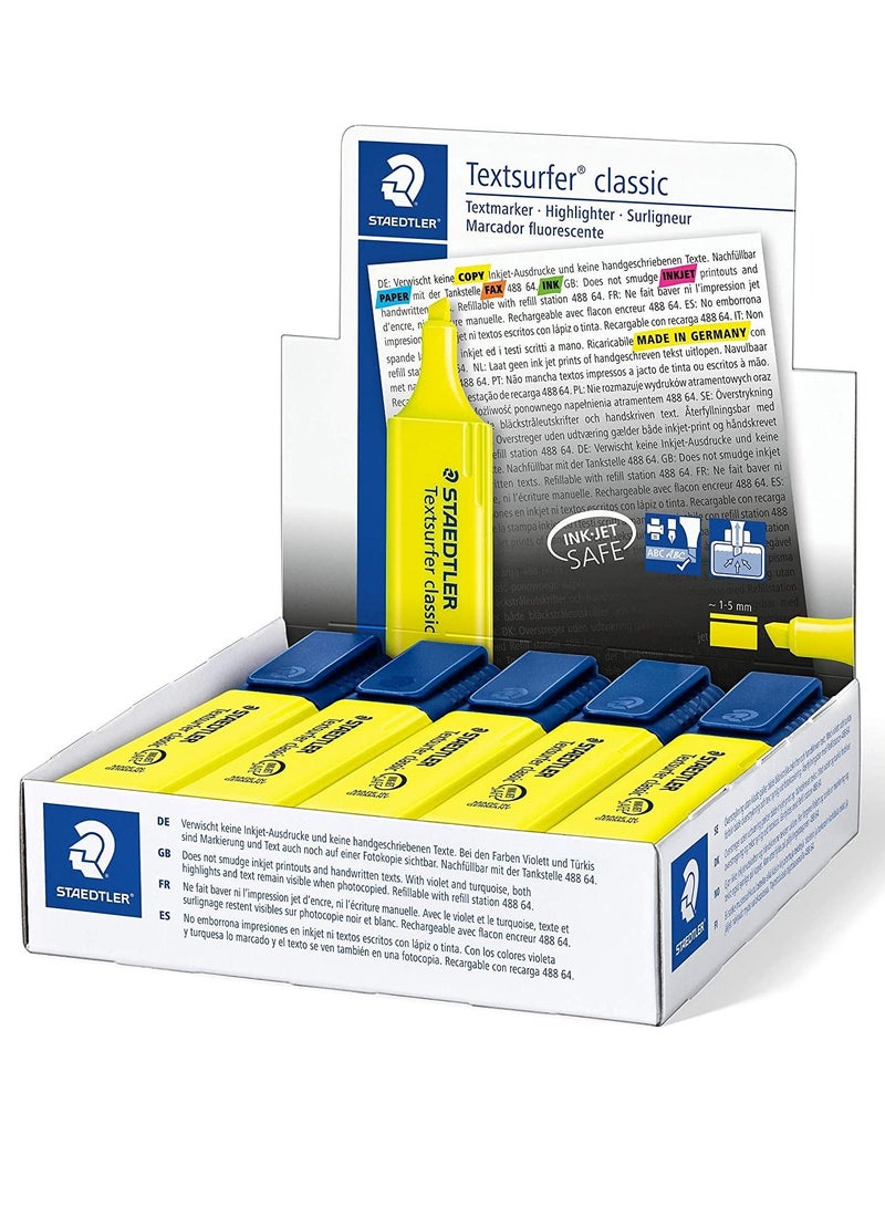 STAEDTLER 10-Piece Textsurfer Highlighter Yellow - Image 1