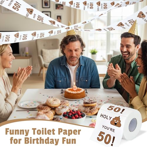 Pradnel 50th Birthday Gifts for Him Cool Gifts for 50 Year Old Man Happy 50th Birthday Decorations for Men Vintage 1976 Wine GlassToilet Paper Roll Novelty Socks Funny 50 Year Old Gift ideas for Mens - Image 4
