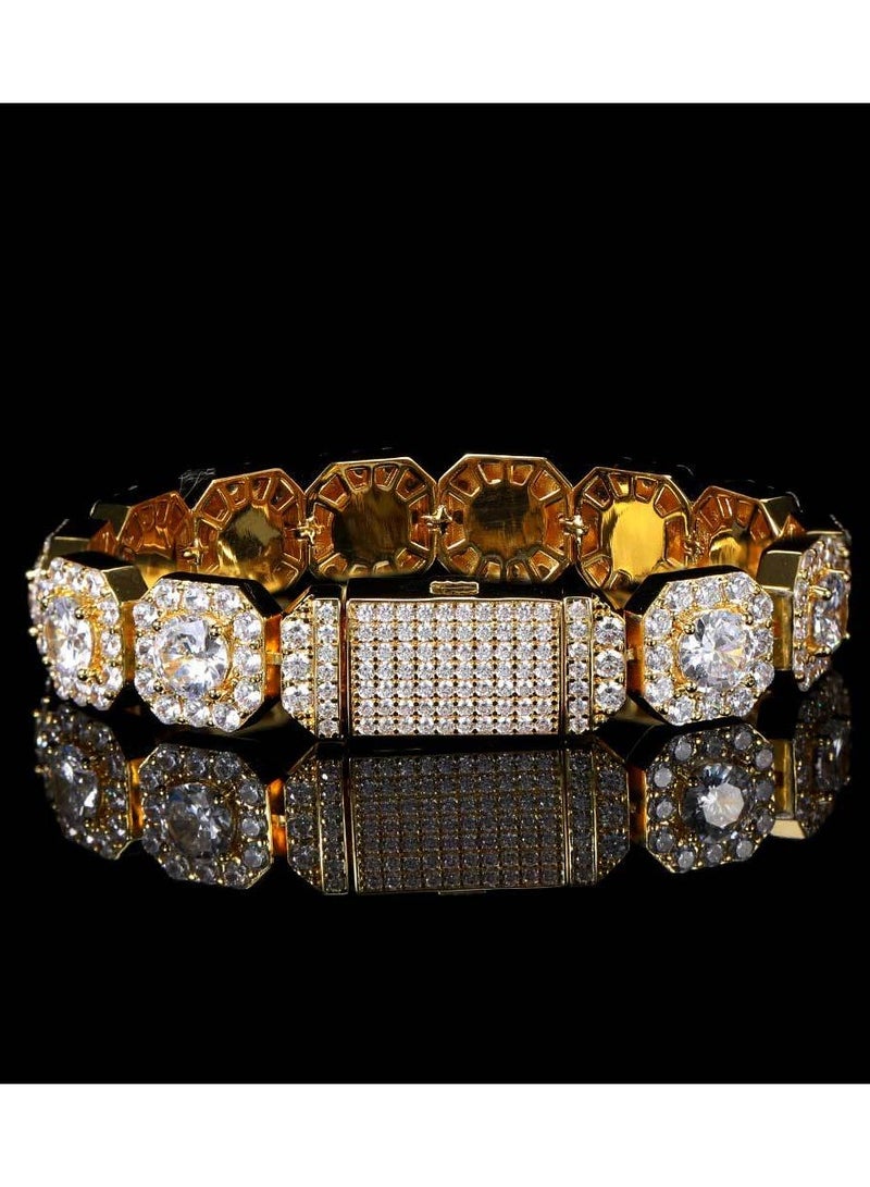 Mark Fairwhale Men's Zircon Bracelet Fashion Brand Personalized Width 12mm  - Image 1