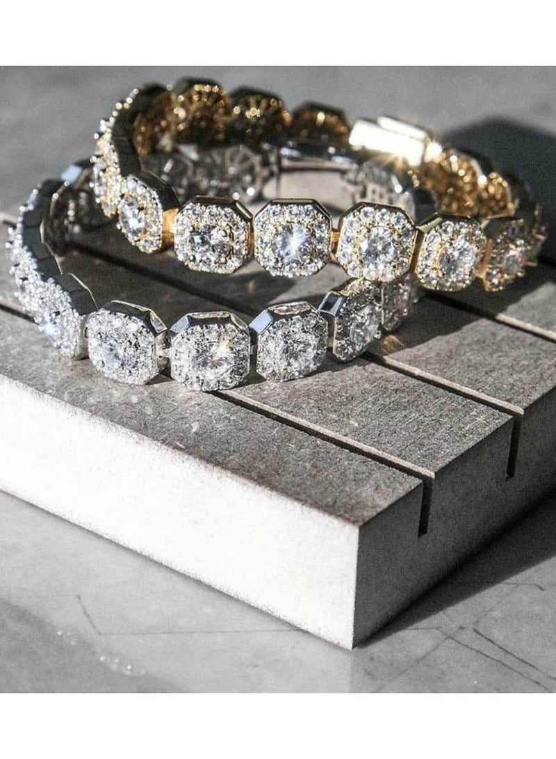 Mark Fairwhale Men's Zircon Bracelet Fashion Brand Personalized Width 12mm  - Image 2