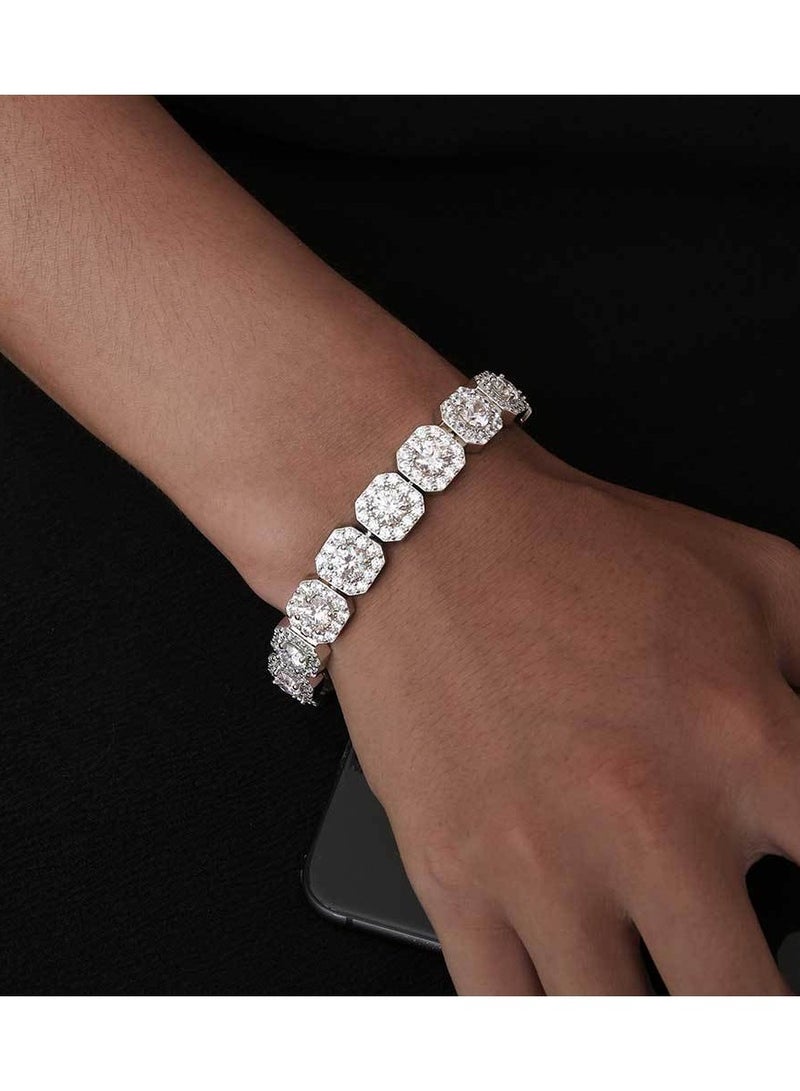 Mark Fairwhale Men's Zircon Bracelet Fashion Brand Personalized Width 12mm  - Image 4