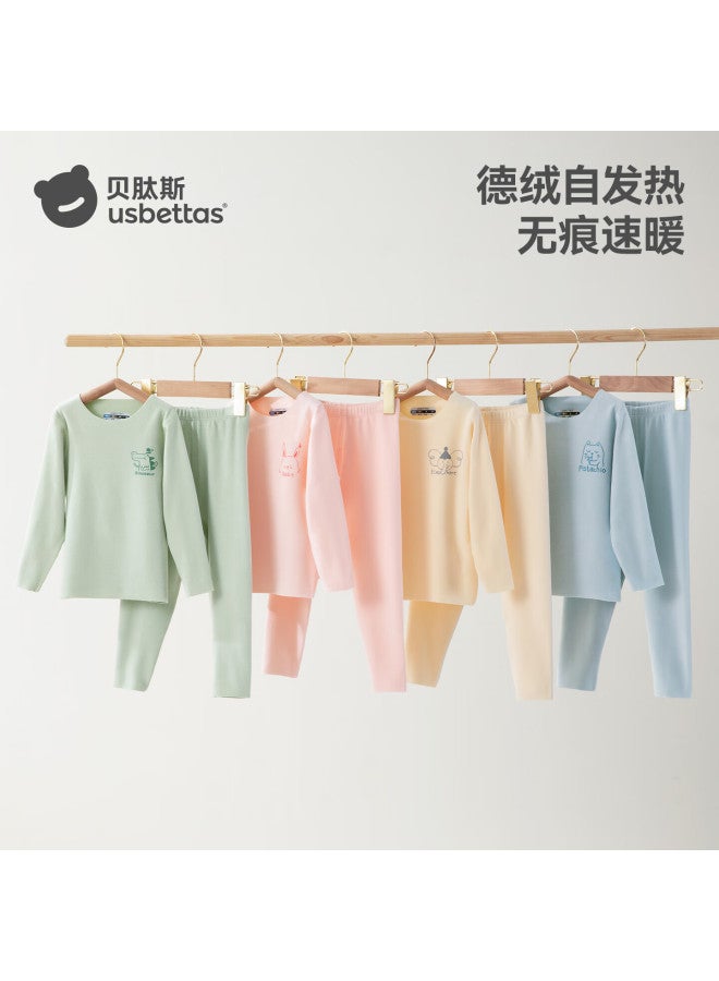 Betis Thermal Velvet Children's Warm Underwear Heating Baby Pajamas Autumn Clothes Autumn Pants Set Autumn Winter Boys Girls