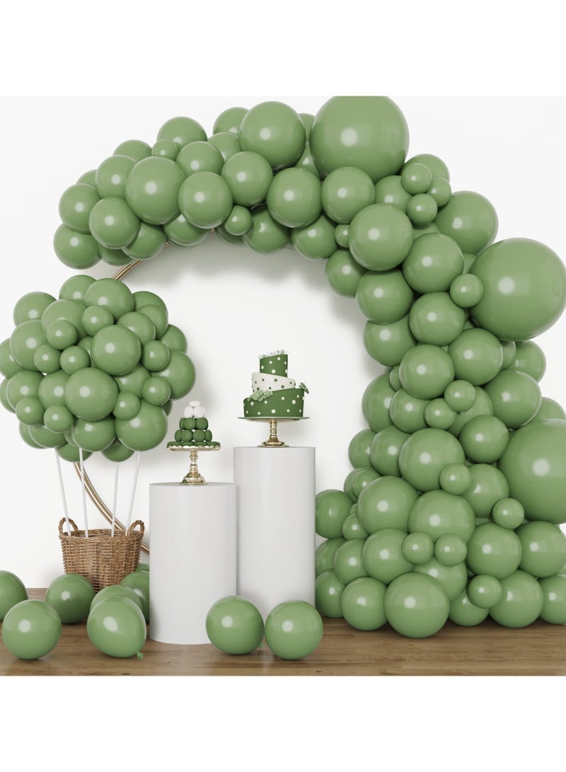 129pcs Sage Green Balloons Latex Balloons Different Sizes 18 12 10 5 Inch Olive Green Party Balloon Kit for Birthday Party Graduation Baby Shower Wedding Safari Jungle Balloon Decoration - Image 1