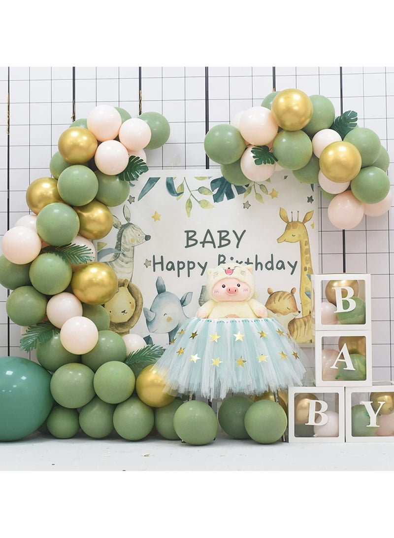 129pcs Sage Green Balloons Latex Balloons Different Sizes 18 12 10 5 Inch Olive Green Party Balloon Kit for Birthday Party Graduation Baby Shower Wedding Safari Jungle Balloon Decoration - Image 5