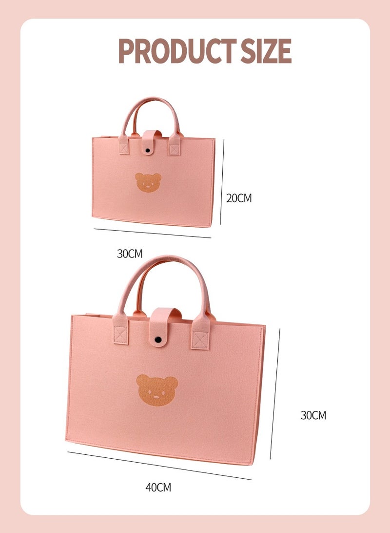 BEIRUI حقيبة هدايا 2 قطعة، حقيبة توت مصنوعة من الفelt، حقيبة تسوق عصرية، حقيبة تخزين عصرية، مناسبة لتقديم الهدايا، التسوق، تنسيق الملابس، حقيبة تقديم الطعام، واحدة كبيرة وواحدة صغيرة، مادة felt سميكة - Image 3