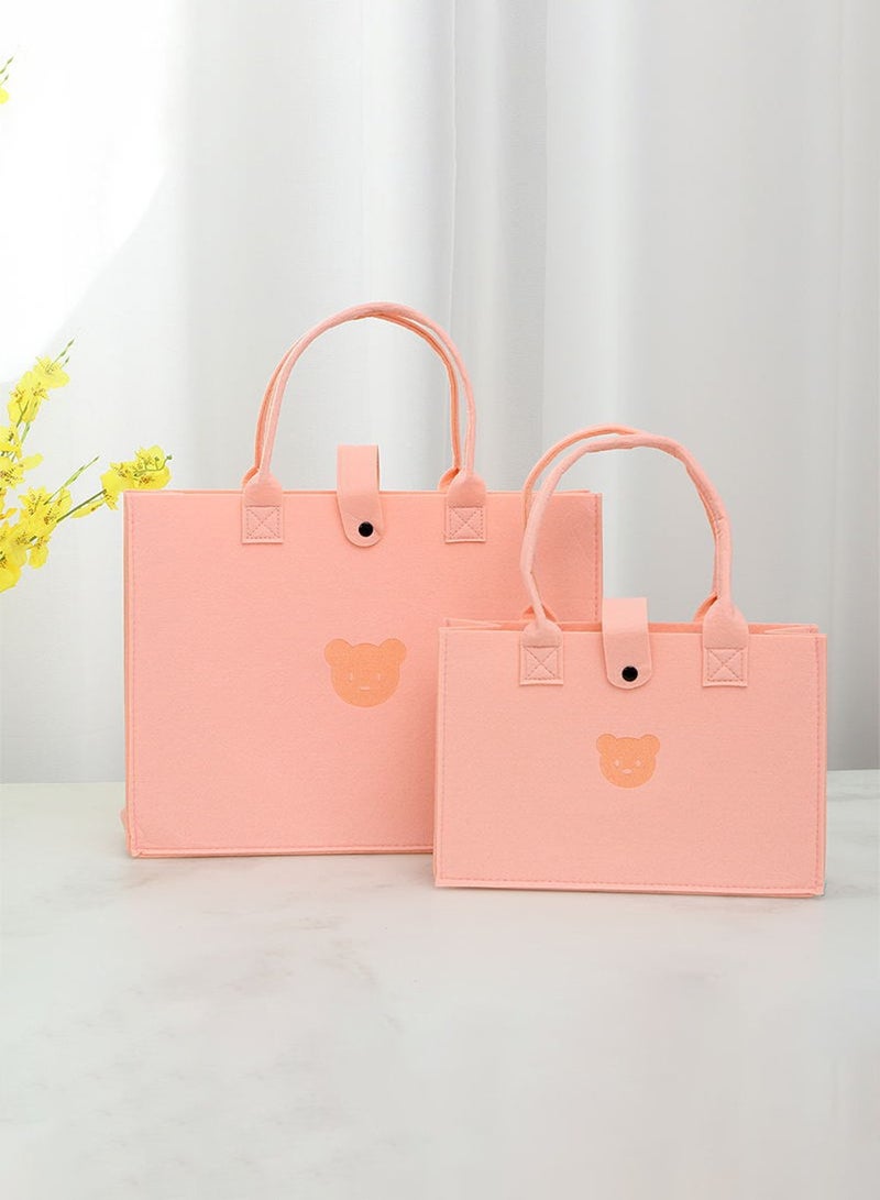 BEIRUI حقيبة هدايا 2 قطعة، حقيبة توت مصنوعة من الفelt، حقيبة تسوق عصرية، حقيبة تخزين عصرية، مناسبة لتقديم الهدايا، التسوق، تنسيق الملابس، حقيبة تقديم الطعام، واحدة كبيرة وواحدة صغيرة، مادة felt سميكة - Image 1