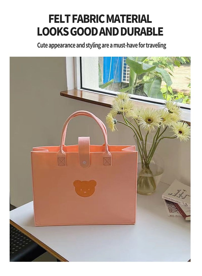 BEIRUI حقيبة هدايا 2 قطعة، حقيبة توت مصنوعة من الفelt، حقيبة تسوق عصرية، حقيبة تخزين عصرية، مناسبة لتقديم الهدايا، التسوق، تنسيق الملابس، حقيبة تقديم الطعام، واحدة كبيرة وواحدة صغيرة، مادة felt سميكة - Image 5