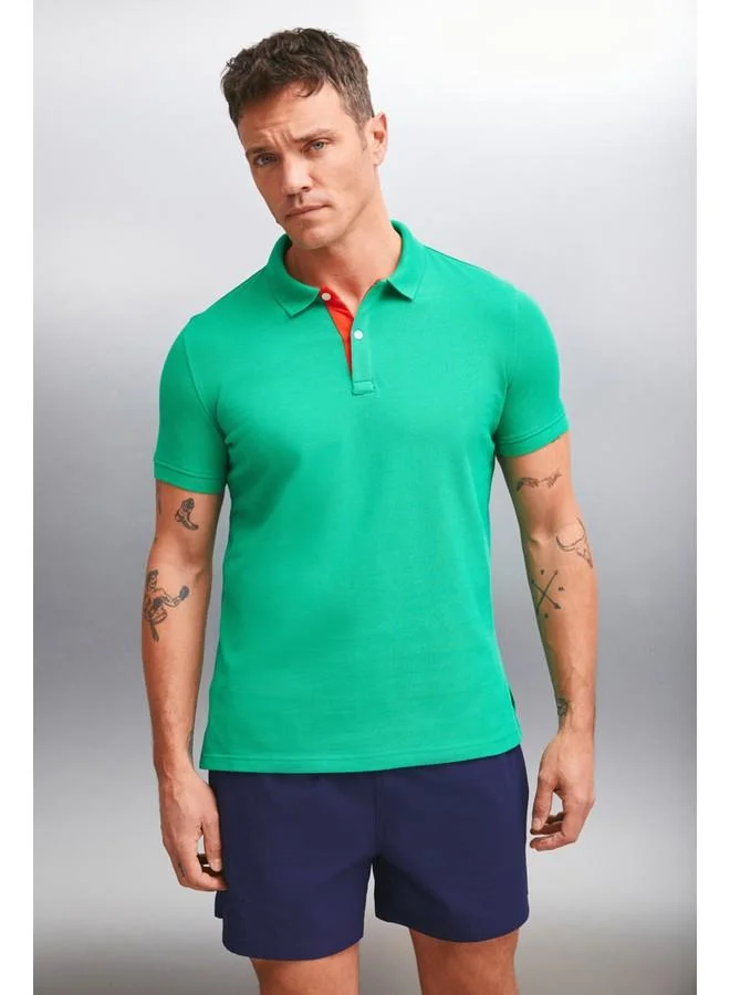 GRIMELANGE Grimelange Mathew Men's Green Polo Neck T-Shirt