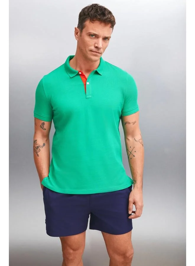 GRIMELANGE Grimelange Mathew Men's Green Polo Neck T-Shirt