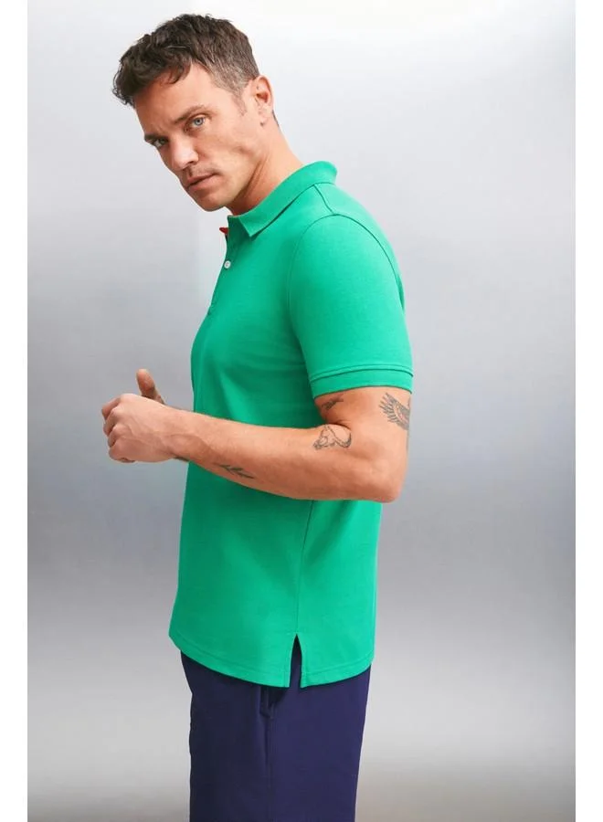GRIMELANGE Grimelange Mathew Men's Green Polo Neck T-Shirt