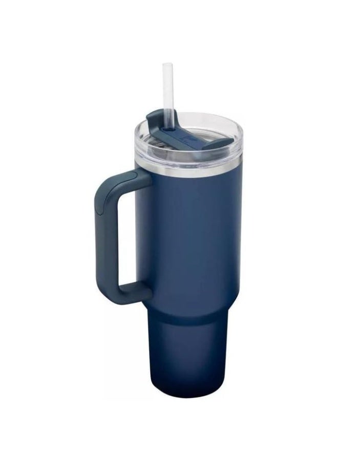 ستانلي كوب حراري من الفولاذ المقاوم للصدأ بجدار مزدوج معزول بتفريغ الهواء ومقاوم للتسرب ومتين يحافظ على المشروبات باردة وساخنة مناسب للسفر والمكتب والجيم والمنزل والمدرسة من ستانلي،كحلي. - Image 4