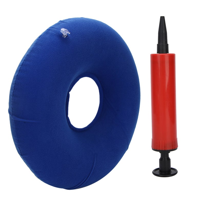 Anti Bedsore Cushion Round Shape Breathable Inflatable Cushion for Bedridden Patient (Blue) - Image 3