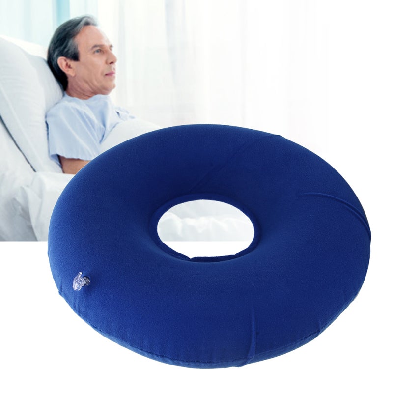 Anti Bedsore Cushion Round Shape Breathable Inflatable Cushion for Bedridden Patient (Blue) - Image 4