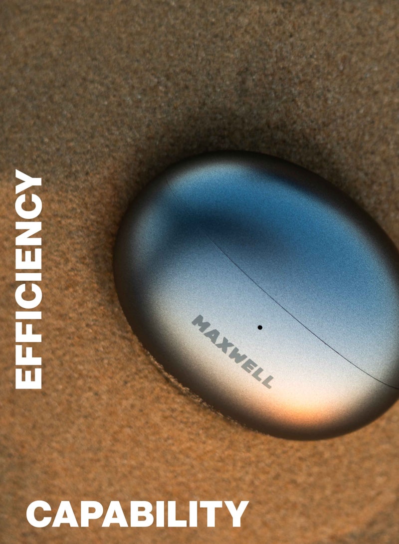 Maxwell Electronics Maxwell NOVATUNE Earbuds, Bluetooth 5.3, Premium Mic for Clear Calls, 15m Wireless Range, 3 Hours Play/Talk Time, 400mAh Charging Case, Lightweight, High-Fidelity Audio Earphones (Blue) - Image 4