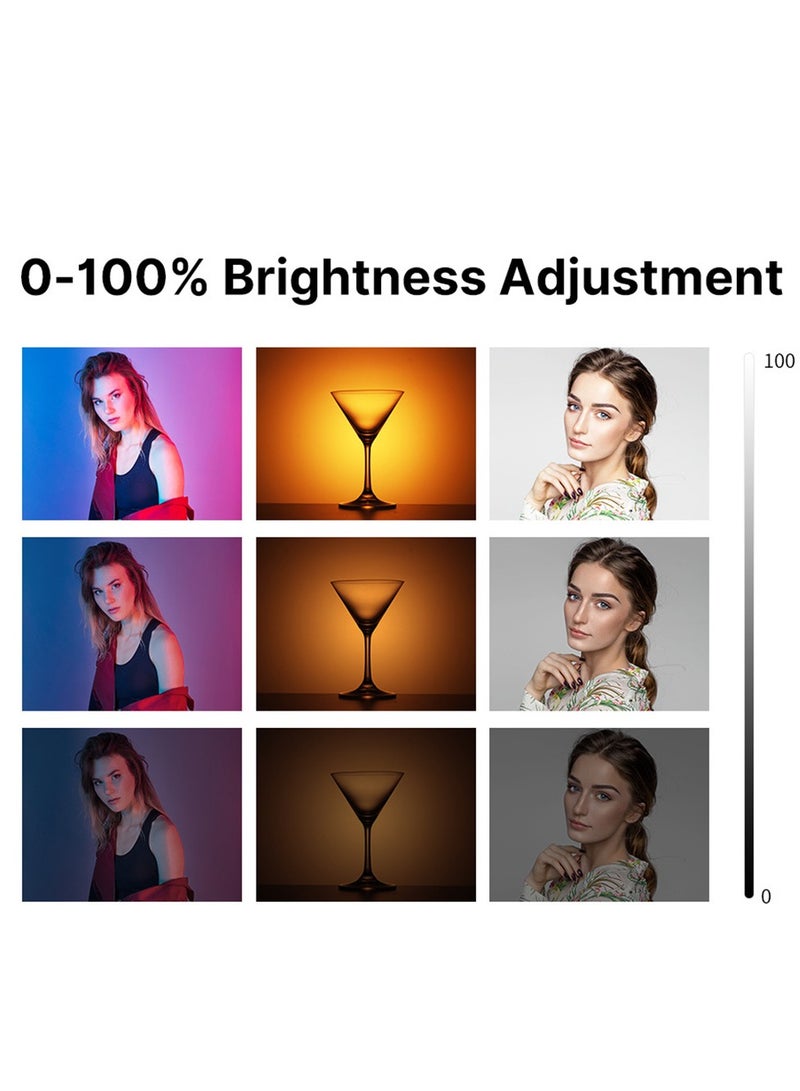 KASTWAVE RGB Video Light, LED Camera Light 360 ° Full Color Portable Vlog Photography Lighting Rechargeable 2500K-9500K Adjustable Cell Phone Ambient Fill Light Support Magnet Adsorption - Image 4