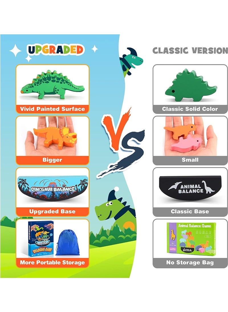 توبيتش ألعاب الديناصورات، ألعاب مونتيسوري خشبية للتكديس للأولاد والبنات من 3 إلى 8 سنوات، لعبة مسابقة التوازن للعائلة - Image 4
