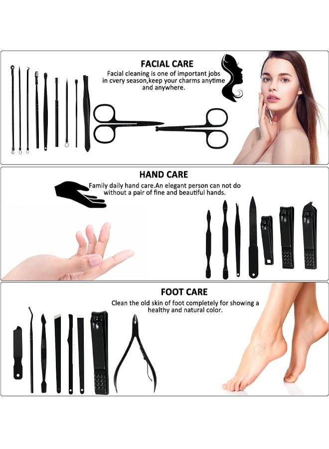 Super ZYouth 26 Piece Professional Pedicure and Nail Clipper Manicure Tool Set for Face Hand and Foot Care Brown - Image 2